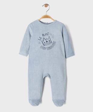 Pyjama en velours côtelé et pont-dos pressionné bébé vue1 - GEMO 4G BEBE - GEMO