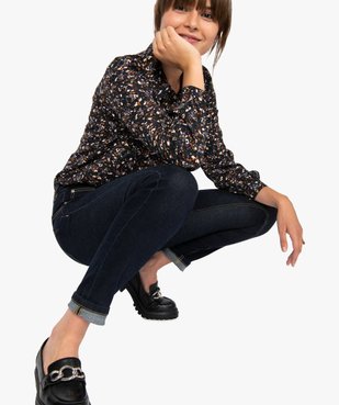 Jean femme brut à coupe slim et taille haute vue1 - GEMO(FEMME PAP) - GEMO