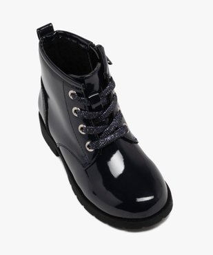 Boots fille vernies à lacets pailletées et avec zip vue6 - LOVELY WINGS GEMO FOR GOOD - GEMO