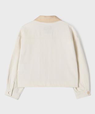 Veste zippée en toile de coton fille vue4 - GEMO 4G FILLE - GEMO