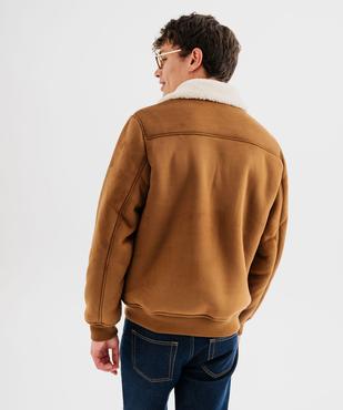 Blouson en suédine avec doublure sherpa homme vue3 - GEMO (HOMME) - GEMO