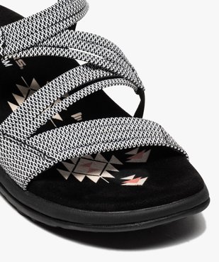 Sandales femme bicolores à brides élastiquées - Skechers vue6 - SKECHERS - GEMO
