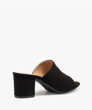 Mules femme à talon carré dessus en suédine unie vue4 - GEMO(URBAIN) - GEMO