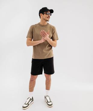 Bermuda en coton extensible à taille élastiquée homme vue4 - GEMO (HOMME) - GEMO
