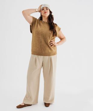 Pull sans manches avec maille ajourée sur l’avant femme grande taille vue5 - GEMO (G TAILLE) - GEMO
