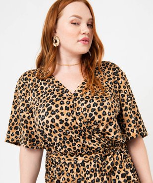 Robe imprimée à manches courtes femme grande taille vue6 - GEMO (G TAILLE) - GEMO