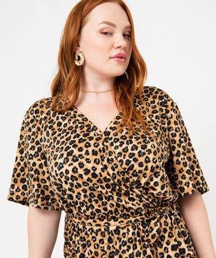 Robe imprimée à manches courtes femme grande taille vue6 - GEMO (G TAILLE) - GEMO