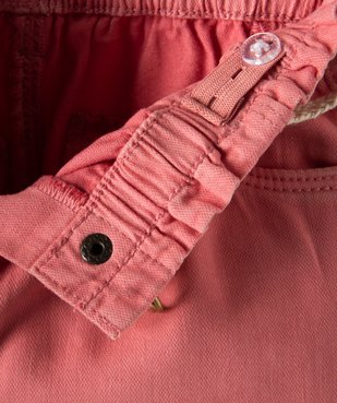 Pantalon bébé fille en toile avec ceinture tressée vue3 - GEMO(BEBE DEBT) - GEMO