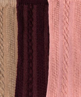 Chaussettes hautes en maille fantaisie fille (lot de 3) vue2 - GEMO 4G FILLE - GEMO