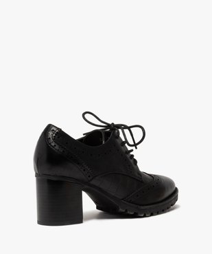 Escarpins femme unis à talon style derbies avec bout golf vue4 - GEMO(URBAIN) - GEMO
