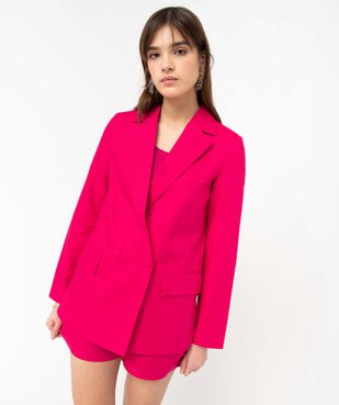 Veste blazer femme en lin à fermeture croisée vue2 - GEMO 4G FEMME - GEMO