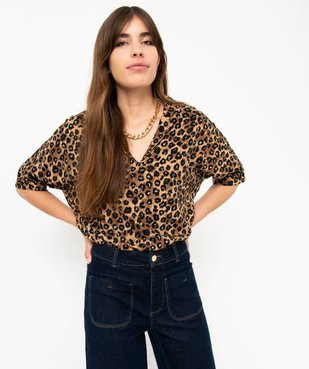 Blouse imprimée ample à manches chauve-souris femme vue3 - GEMO 4G FEMME - GEMO