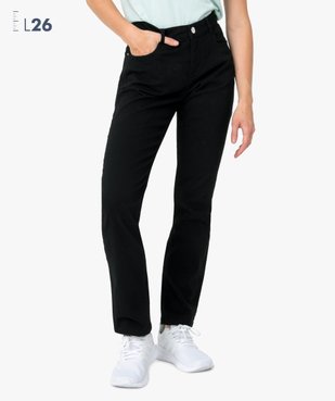 Pantalon femme en toile unie coupe droite 5 poches- Longueur L26 vue1 - GEMO (JEAN) - GEMO