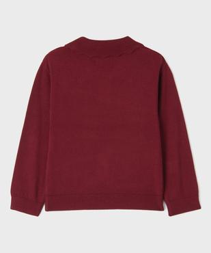 Pull fin en viscose avec col fantaisie fille vue3 - GEMO 4G FILLE - GEMO