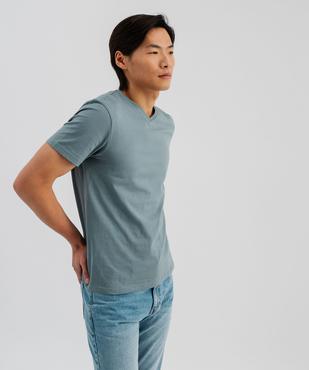 Tee-shirt manches courtes col V en coton homme vue1 - GEMO 4G HOMME - GEMO