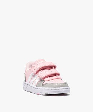 Baskets bébé fille multicolores à scratch – Adidas Hoops vue2 - ADIDAS - GEMO