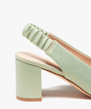 Escarpins femme unis bout amande ouverts au talon vue7 - GEMO(URBAIN) - GEMO