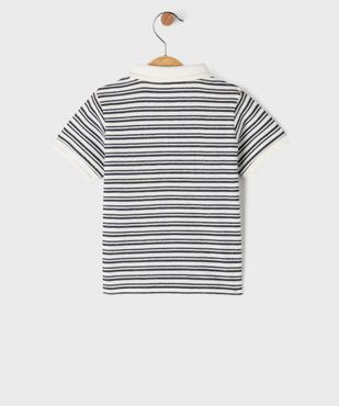 Polo manches courtes en maille fantaisie bébé garçon vue3 - GEMO(BEBE DEBT) - GEMO