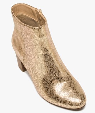 Boots femme à talon carré dessus métallisé vue5 - GEMO(URBAIN) - GEMO