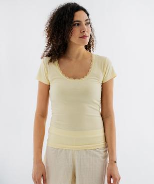 Haut de pyjama en maille côtelée femme vue4 - GEMO 4G FEMME - GEMO