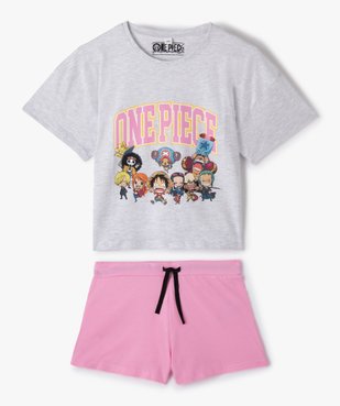 Pyjashort fille bicolore à motif – One Piece vue1 - ONE PIECE - GEMO