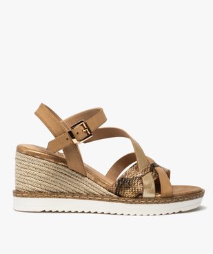 Sandales femme à talon compensé et brides fantaisie vue1 - GEMO(URBAIN) - GEMO
