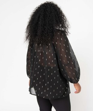 Blouse femme grande taille en voile imprimé brillant et smocks vue3 - GEMO (G TAILLE) - GEMO