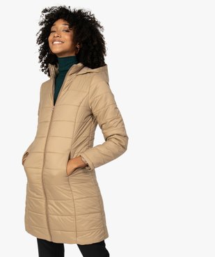 Manteau femme matelassé avec capuche vue1 - GEMO(FEMME PAP) - GEMO