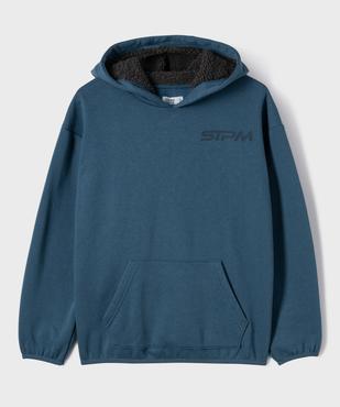 Sweat molletonné avec capuche doublée sherpa garçon  vue1 - GEMO 4G GARCON - GEMO