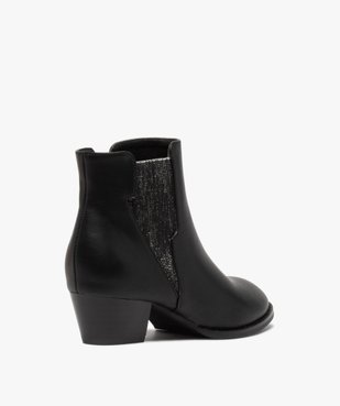 Boots fille unies à talon et élastique pailleté rock vue4 - GEMO (ENFANT) - GEMO