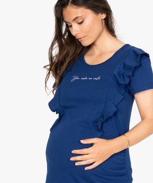Tee-shirt de grossesse à message et volants vue2 - GEMO (MATER) - GEMO