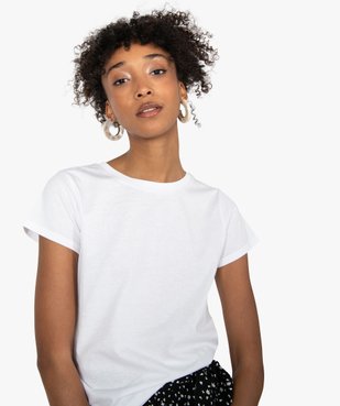 Tee-shirt femme à manches courtes et col rond vue2 - GEMO C4G FEMME - GEMO