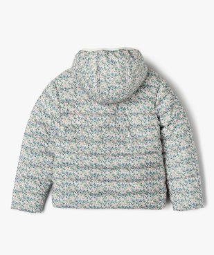 Doudoune déperlante à capuche et motif fleuri fille vue5 - GEMO 4G FILLE - GEMO