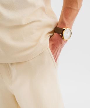 Bermuda en coton nid d'abeille à taille élastiquée homme vue2 - GEMO 4G HOMME - GEMO