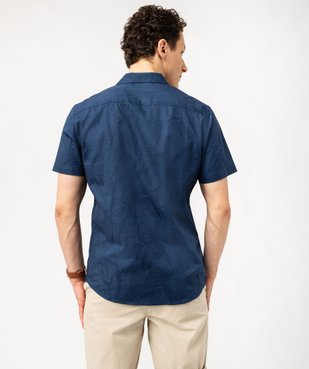 Chemise manches courtes col cubain imprimé feuillage en relief homme vue3 - GEMO (HOMME) - GEMO