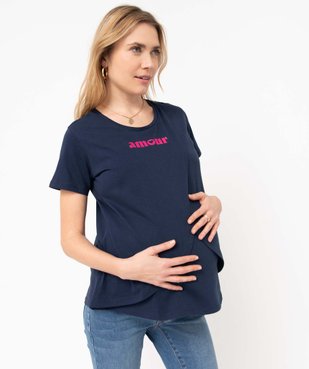 Tee-shirt de grossesse et d'allaitement à motifs vue1 - GEMO (MATER) - GEMO