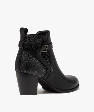Boots femme à talon dessus multi-matières vue4 - GEMO(URBAIN) - GEMO