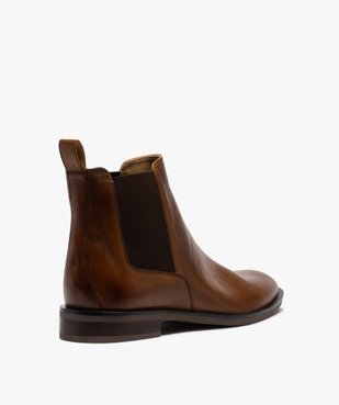 Boots homme style chelsea unis dessus cuir vue4 - GEMO(URBAIN) - GEMO
