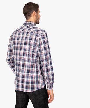 Chemise homme à carreaux et poches poitrine vue3 - GEMO (HOMME) - GEMO