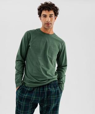 Pyjama à manches longues et pantalon à carreaux homme vue2 - GEMO(HOMWR HOM) - GEMO