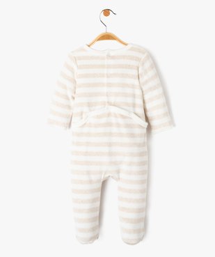 Pyjama bébé en velours rayé avec ouverture pont-dos vue4 - GEMO(BB COUCHE) - GEMO