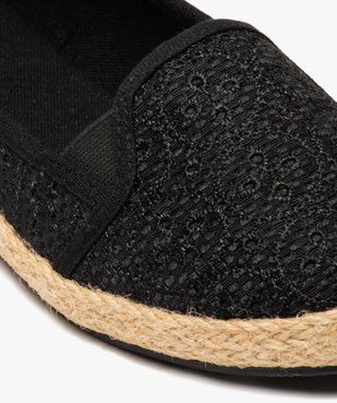 Ballerines femme en toile brodée avec semelle en corde vue6 - GEMO (SPORTSWR) - GEMO