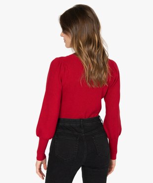 Pull femme avec manches bouffantes et boutons fantaisie vue5 - GEMO(FEMME PAP) - GEMO