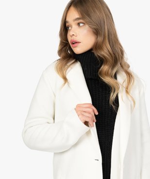 Manteau court femme en matière extensible et grand col vue2 - Nikesneakers(FEMME PAP) - Nikesneakers