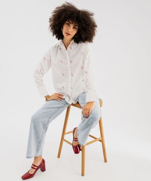 Jean wide leg en coton à poches plaquées femme vue4 - GEMO 4G FEMME - GEMO