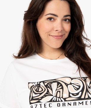 Tee-shirt femme grande taille à manches courtes avec motif aztèque vue2 - GEMO (G TAILLE) - GEMO