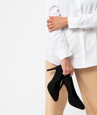 Escarpins femme unis à talon haut en suédine vue1 - GEMO(URBAIN) - GEMO