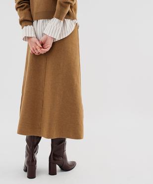 Jupe longue en maille tricotée femme vue3 - GEMO 4G FEMME - GEMO