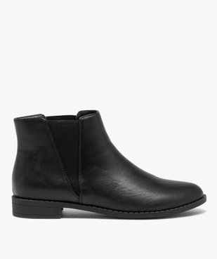 Bottines femme unies à talon plat style Chelsea   vue2 - VALENTINA BALDA - GEMO