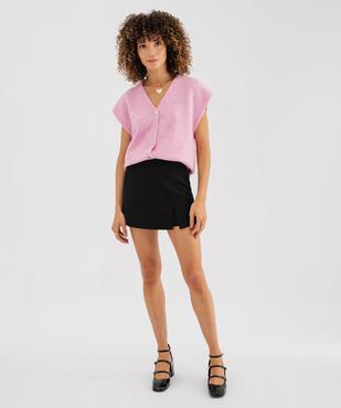 Jupe short avec fente sur l’avant femme vue4 - GEMO(FEMME PAP) - GEMO